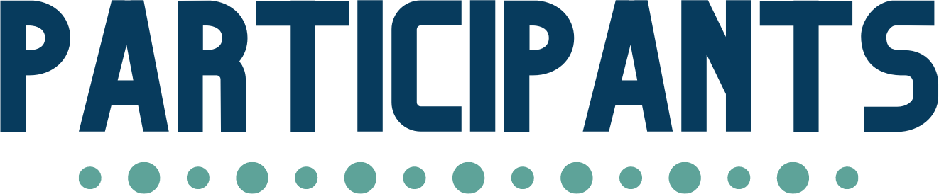 “Participants” is in bold blue lettering at the top of the page, with green dots underlining the text.